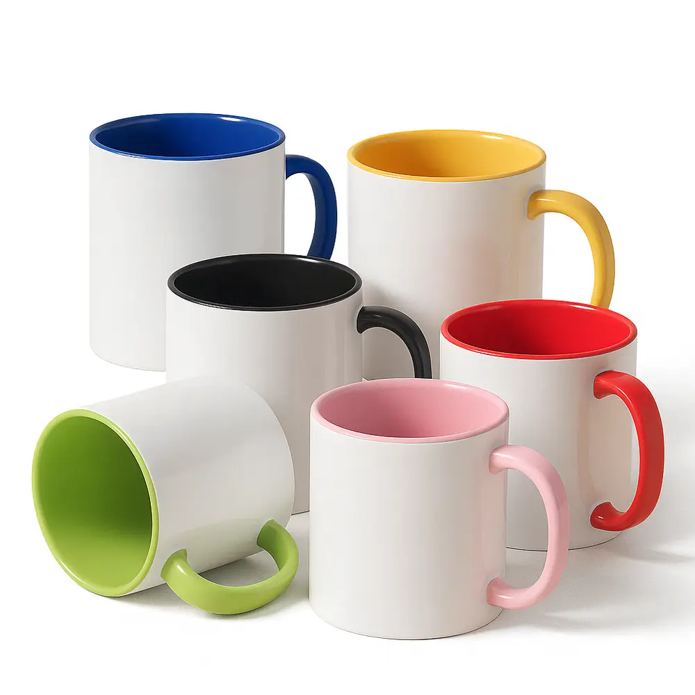 White 11oz Ceramic Mug with Color Inside