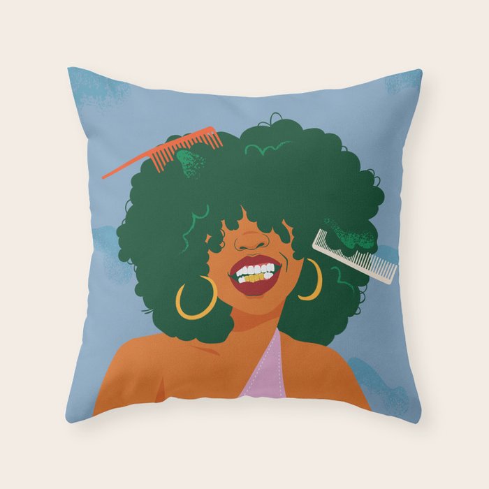 Gold Teeth Shorty Throw Pillow
