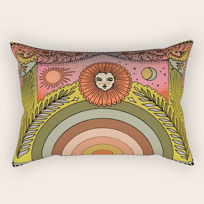 Rainbow In The Fernbed II Rectangular Pillow