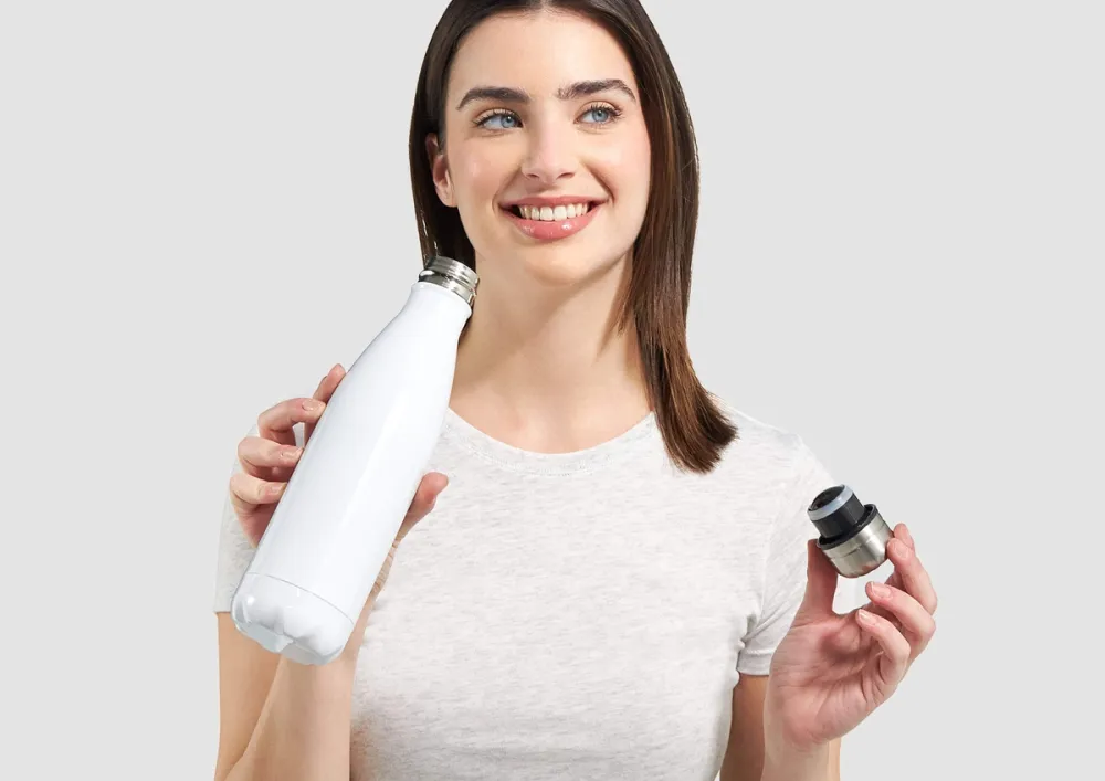 White 17oz Stainless Steel Water Bottle