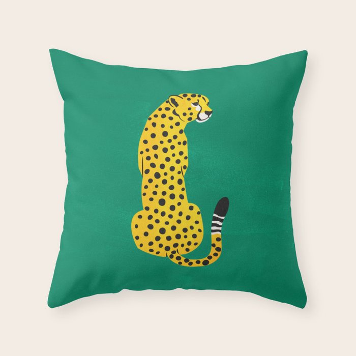 The Stare: Golden Cheetah Edition Throw Pillow