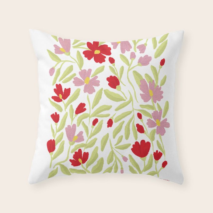 Floral Poster Throw Pillow