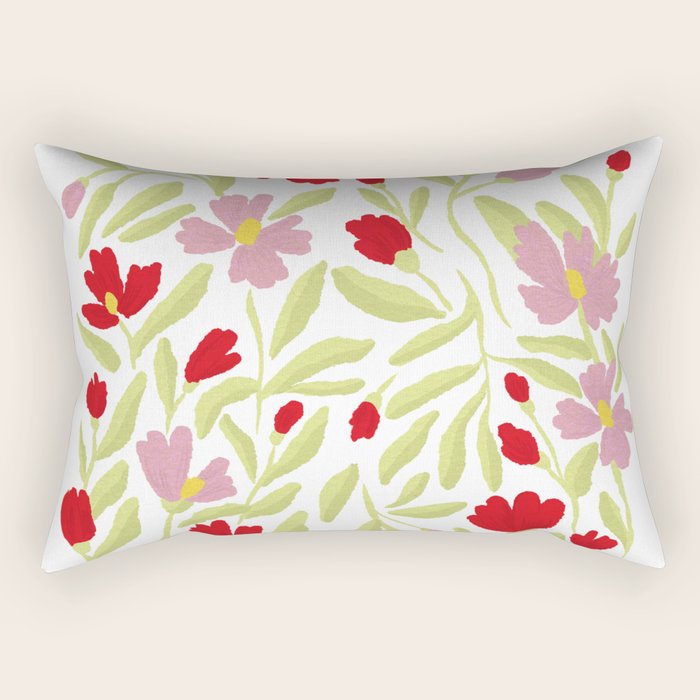 Floral Poster Rectangular Pillow